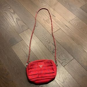 Stunning prada red fabric bag